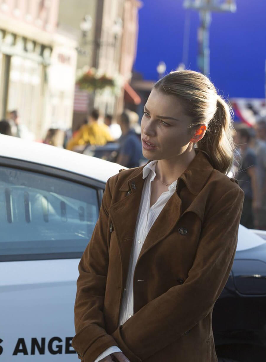 Harpoon Chloe Decker Inspired Brown Coat - Lucifer S02 Style