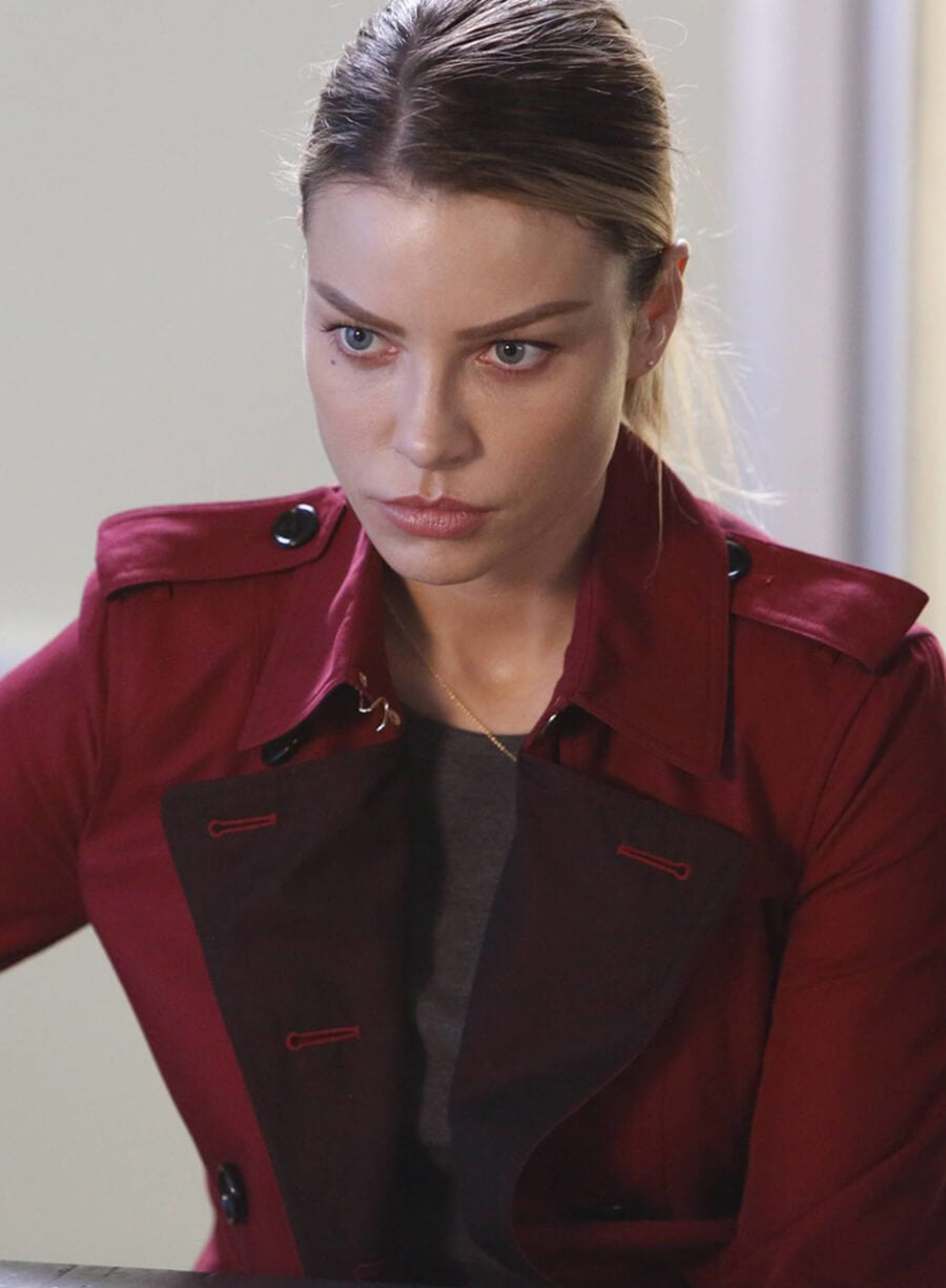 Harpoon Chloe Decker Inspired Red Coat - Lucifer S02 Style