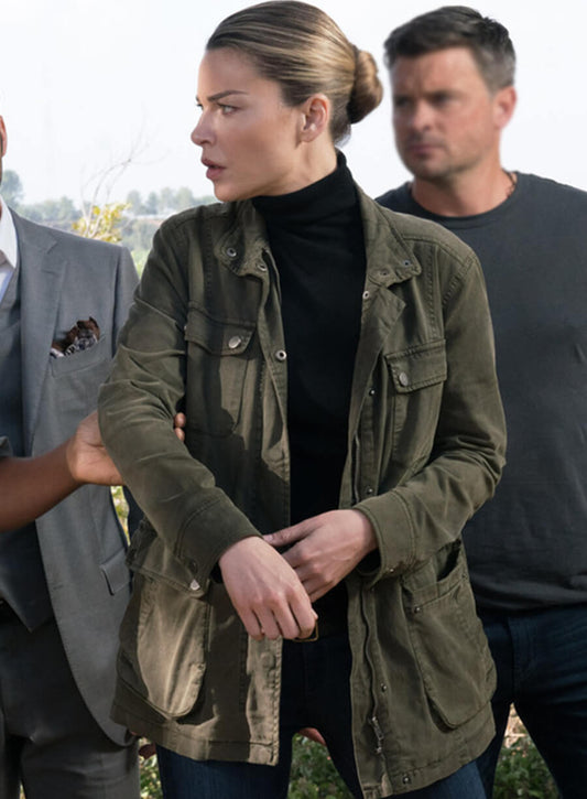 Harpoon Chloe Decker Inspired Military Green Cotton Jacket - Lucifer S03 Style