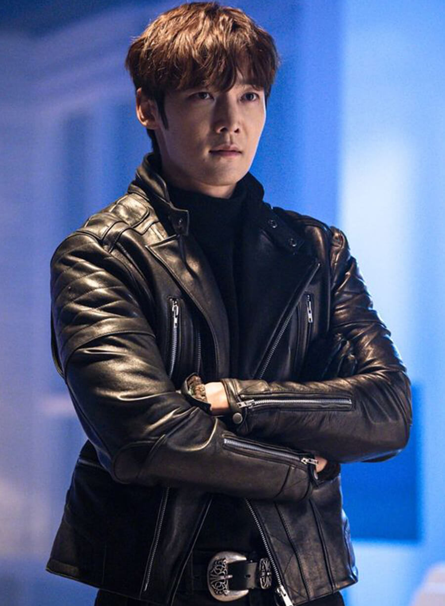 Harpoon Kang Ki-Beom Inspired Black Real Leather Biker Jacket - Rugal Style