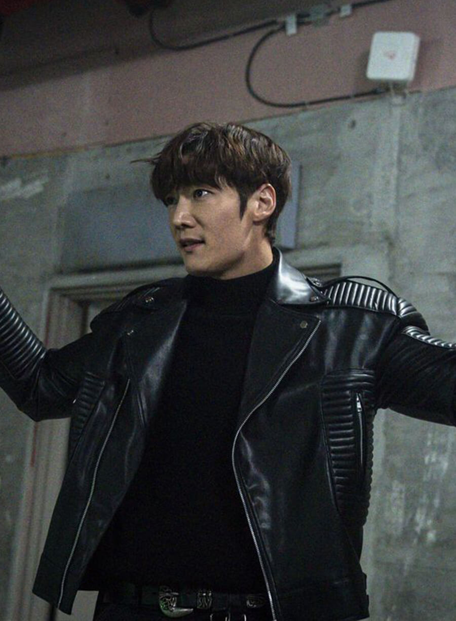 Harpoon Kang Ki-Beom Inspired Black Real Leather Leather Jacket - Rugal Style