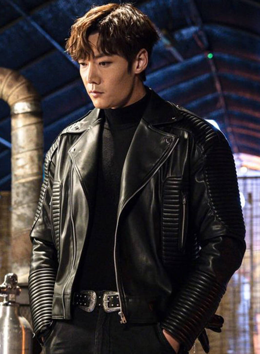 Harpoon Kang Ki-Beom Inspired Black Real Leather Leather Jacket - Rugal Style