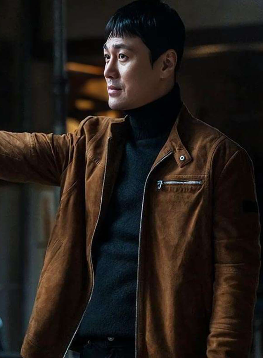 Harpoon Woo Tae-Sick Inspired Brown Leather Jacket - The Defects 2025 Style