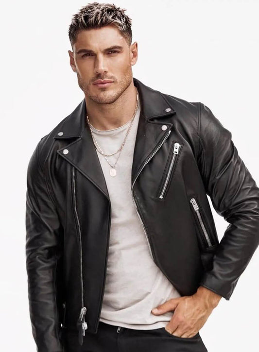 Harpoon Chris Appleton Inspired Black Real Leather Biker Jacket