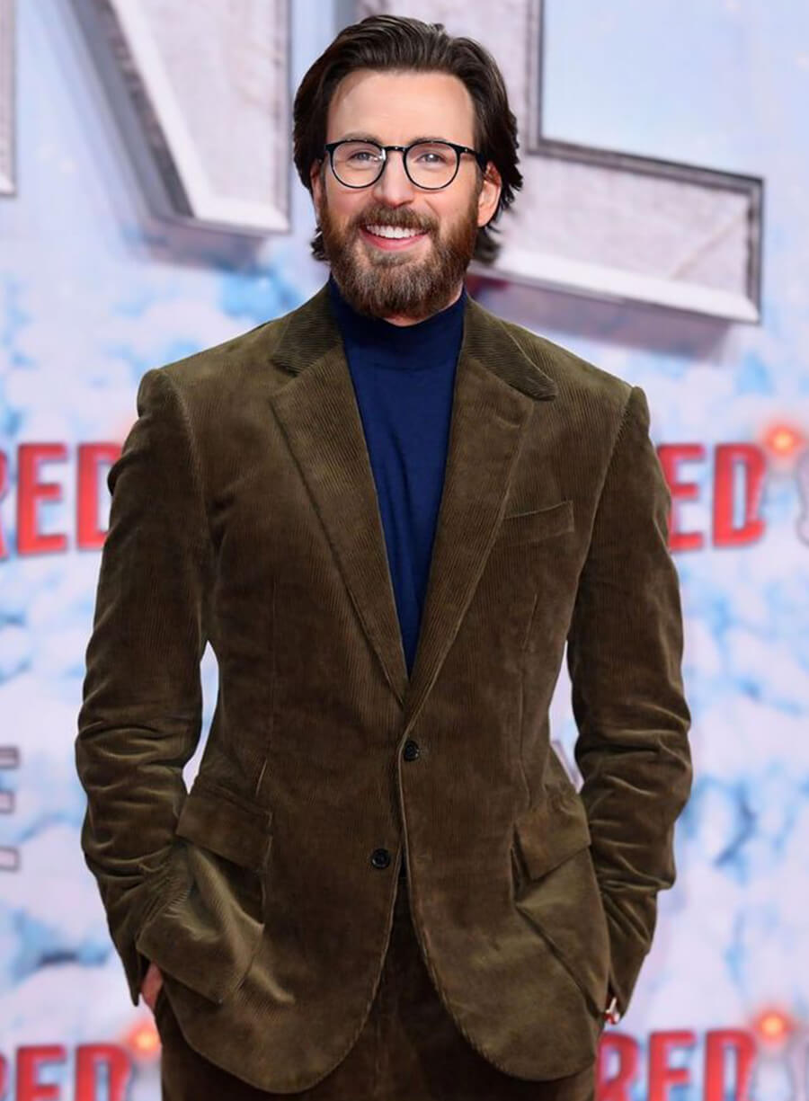 Harpoon Chris Evan One Corduroy Blazer Inspired Green Leather Jacket - Chris Evans Style