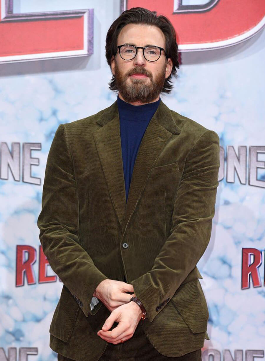 Harpoon Chris Evan One Corduroy Blazer Inspired Green Leather Jacket - Chris Evans Style