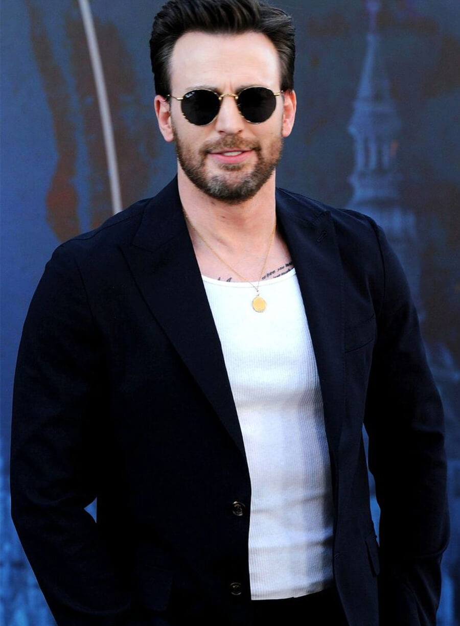 Harpoon Chris Evans Blazer Inspired Dark Blue Leather Jacket