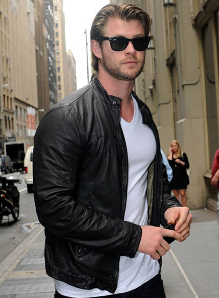 Harpoon Chris Hemsworth Inspired Black Leather Jacket