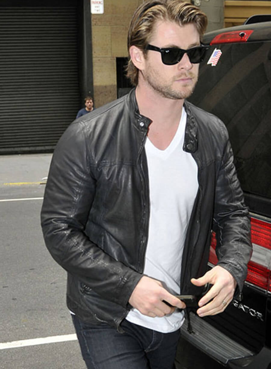 Harpoon Chris Hemsworth Inspired Black Leather Jacket