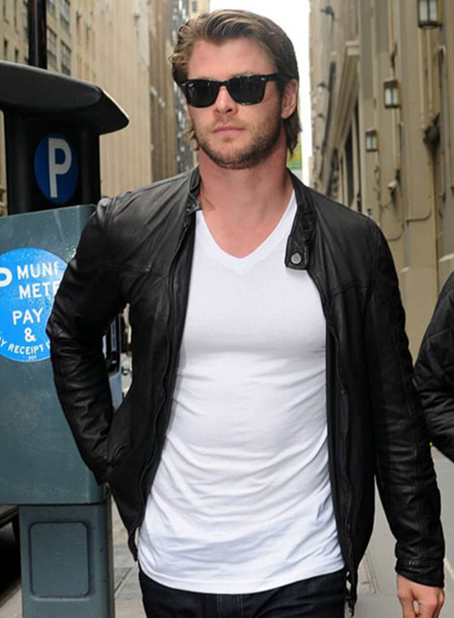 Harpoon Chris Hemsworth Inspired Black Leather Jacket