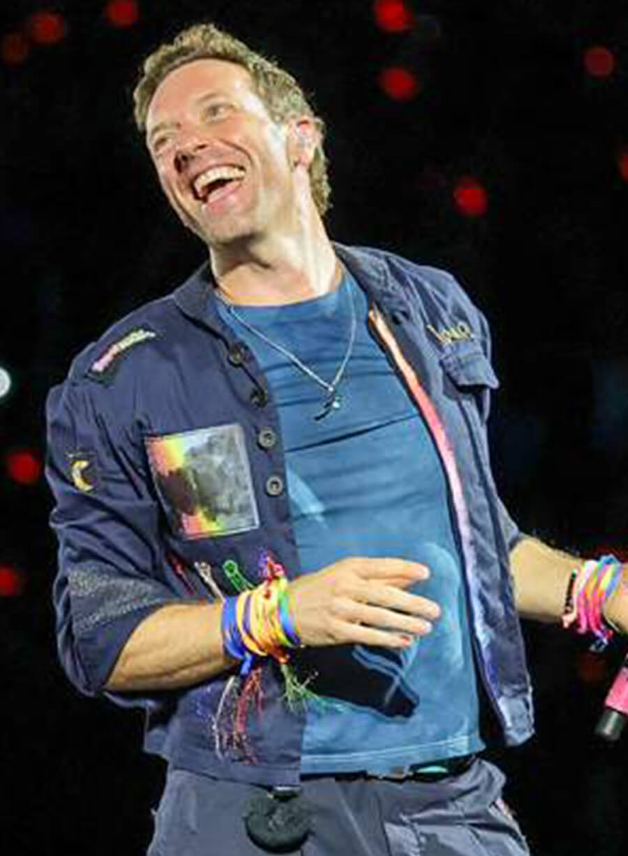 Harpoon Chris Martin Inspired Blue Cotton Fabric Cotton Jacket - Coldplay Concert 2025 Style