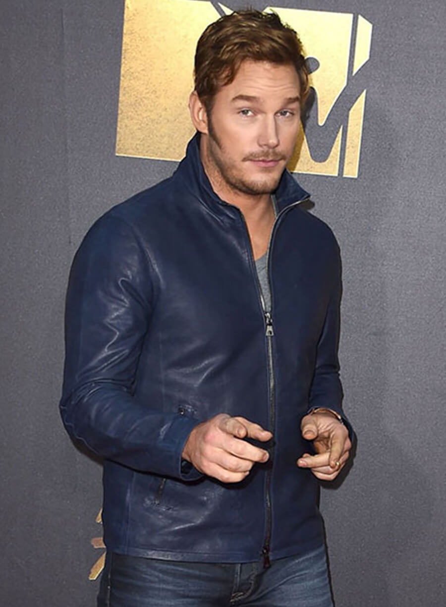 Harpoon Chris Pratt Inspired Blue Leather Jacket