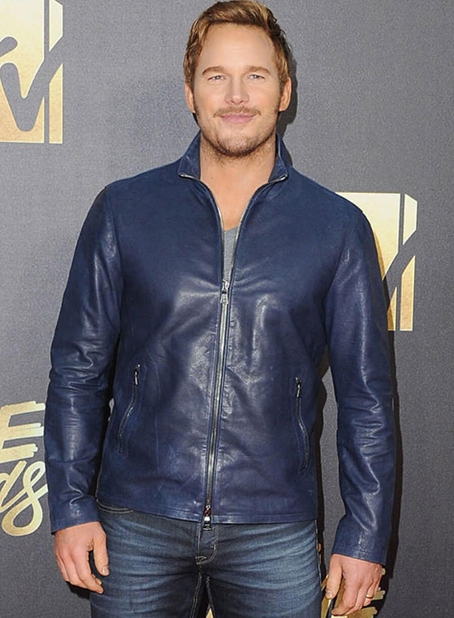 Harpoon Chris Pratt Inspired Blue Leather Jacket