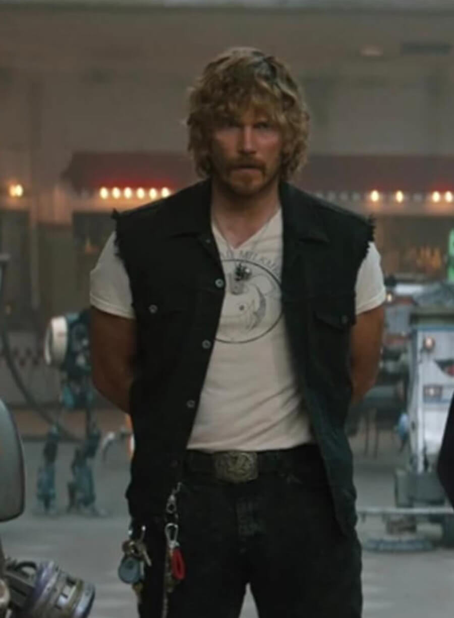 Harpoon Chris Pratt Inspired Black Cotton Jacket - The Electric State 2025 Style