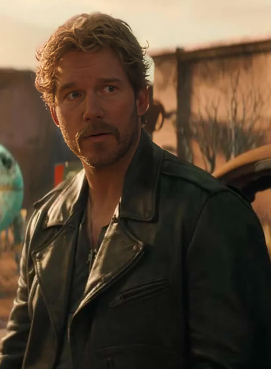 Harpoon Chris Pratt Inspired Black Leather Jacket - The Electric State 2025 Style