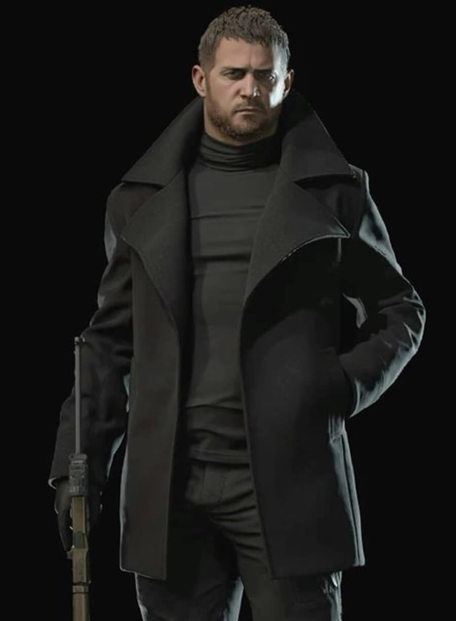Harpoon Chris Redfield Inspired Black Coat - Resident Evil Village Style