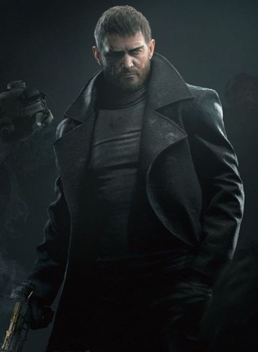 Harpoon Chris Redfield Inspired Black Coat - Resident Evil Village Style