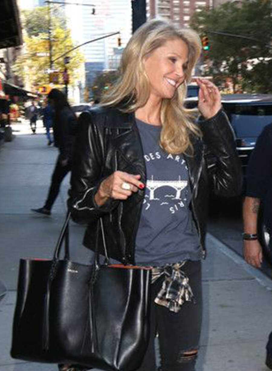 Harpoon Christie Brinkley Inspired Black Real Leather Leather Jacket
