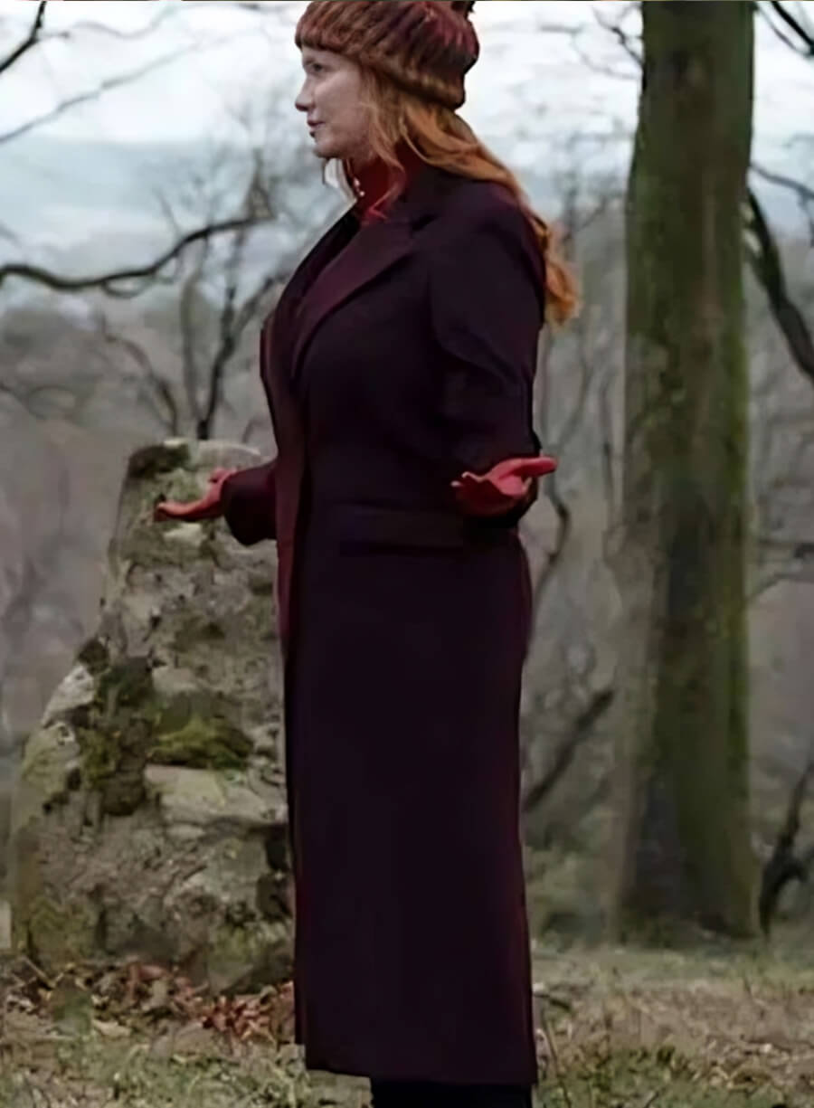 Harpoon Christina Hendricks Inspired Burgundy Wool Fabric Coat - Small Town Big Story Style