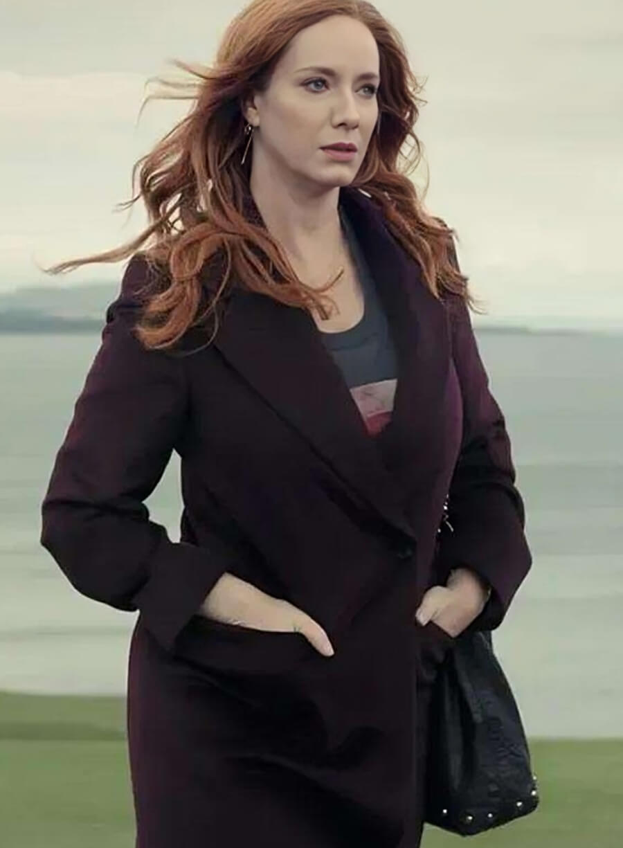 Harpoon Christina Hendricks Inspired Burgundy Wool Fabric Coat - Small Town Big Story Style