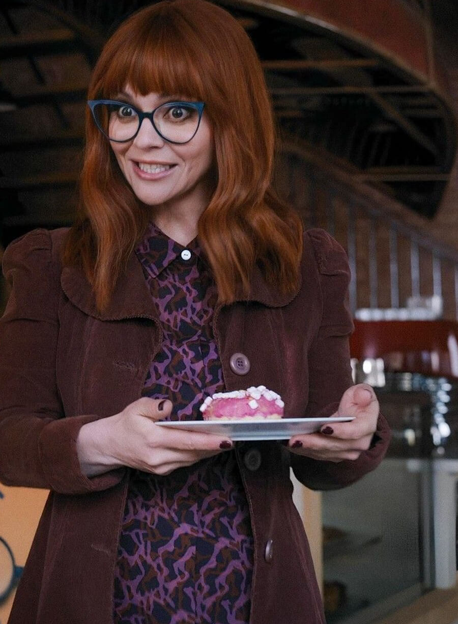 Harpoon Marilyn Thornhill Inspired Brown Corduroy Fabric Coat - Wednesday Style