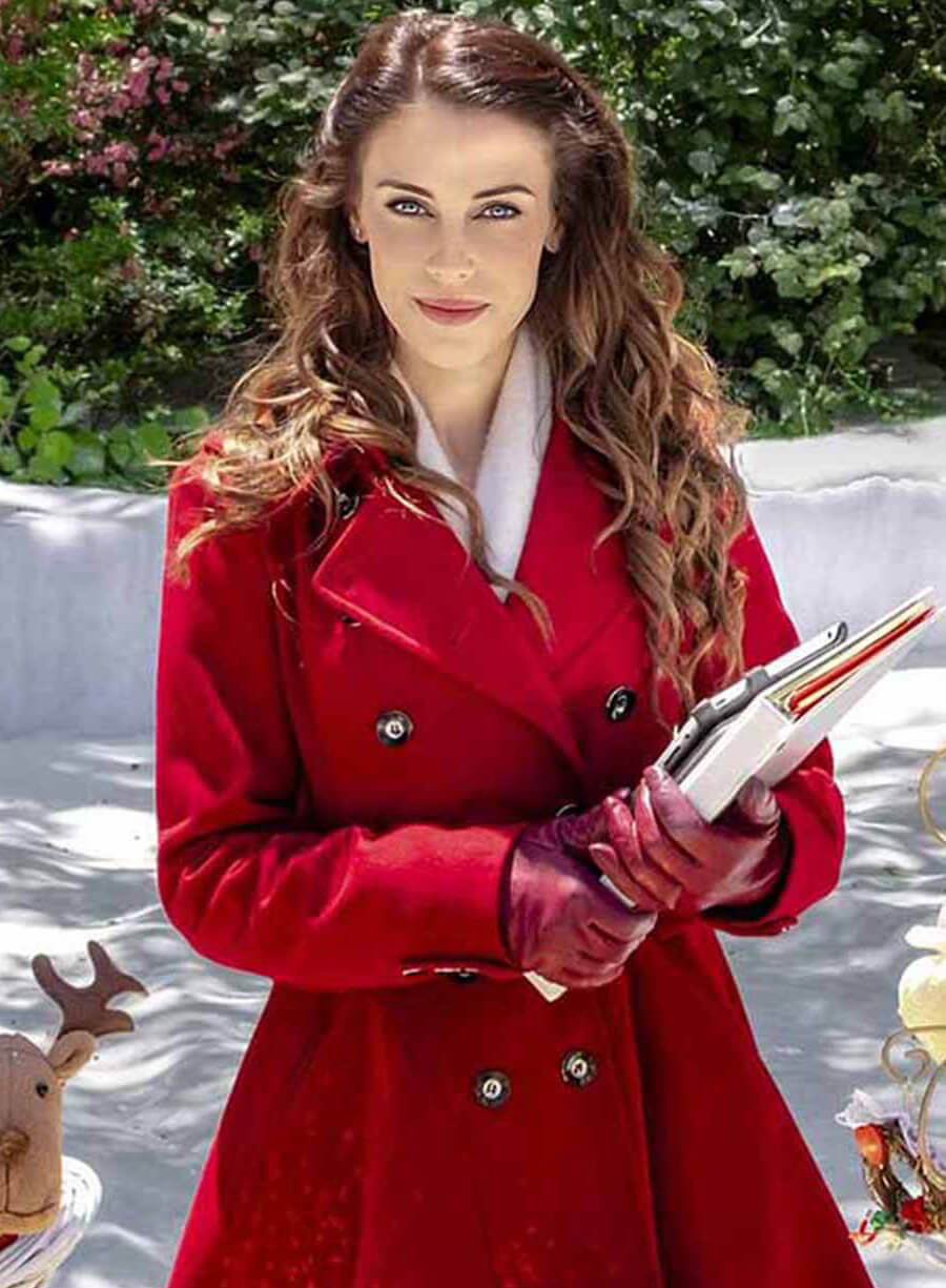 Harpoon Elizabeth Bennett Inspired Red Wool Fabric Coat - Christmas At Pemberley Manor Style