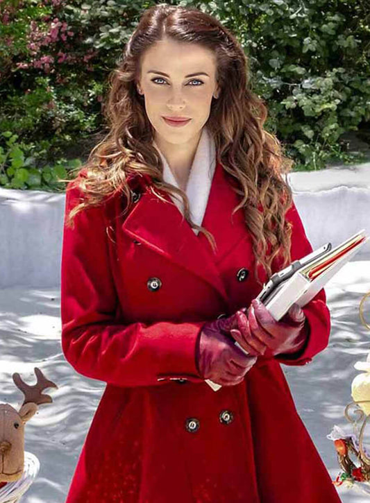 Harpoon Elizabeth Bennett Inspired Red Wool Fabric Coat - Christmas At Pemberley Manor Style