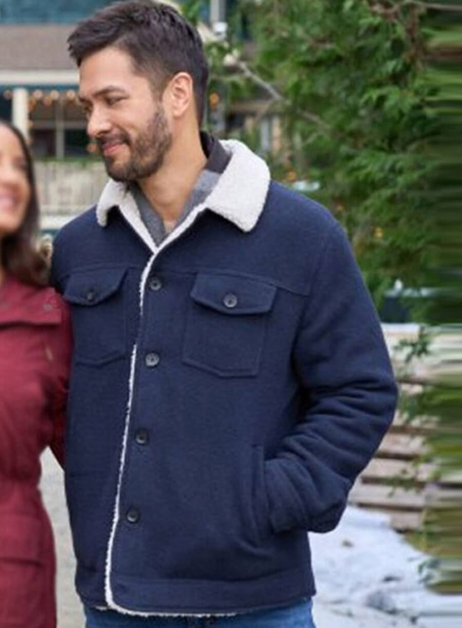 Harpoon Marco Grazzini Inspired Blue Leather Jacket - Christmas Under the Lights Style