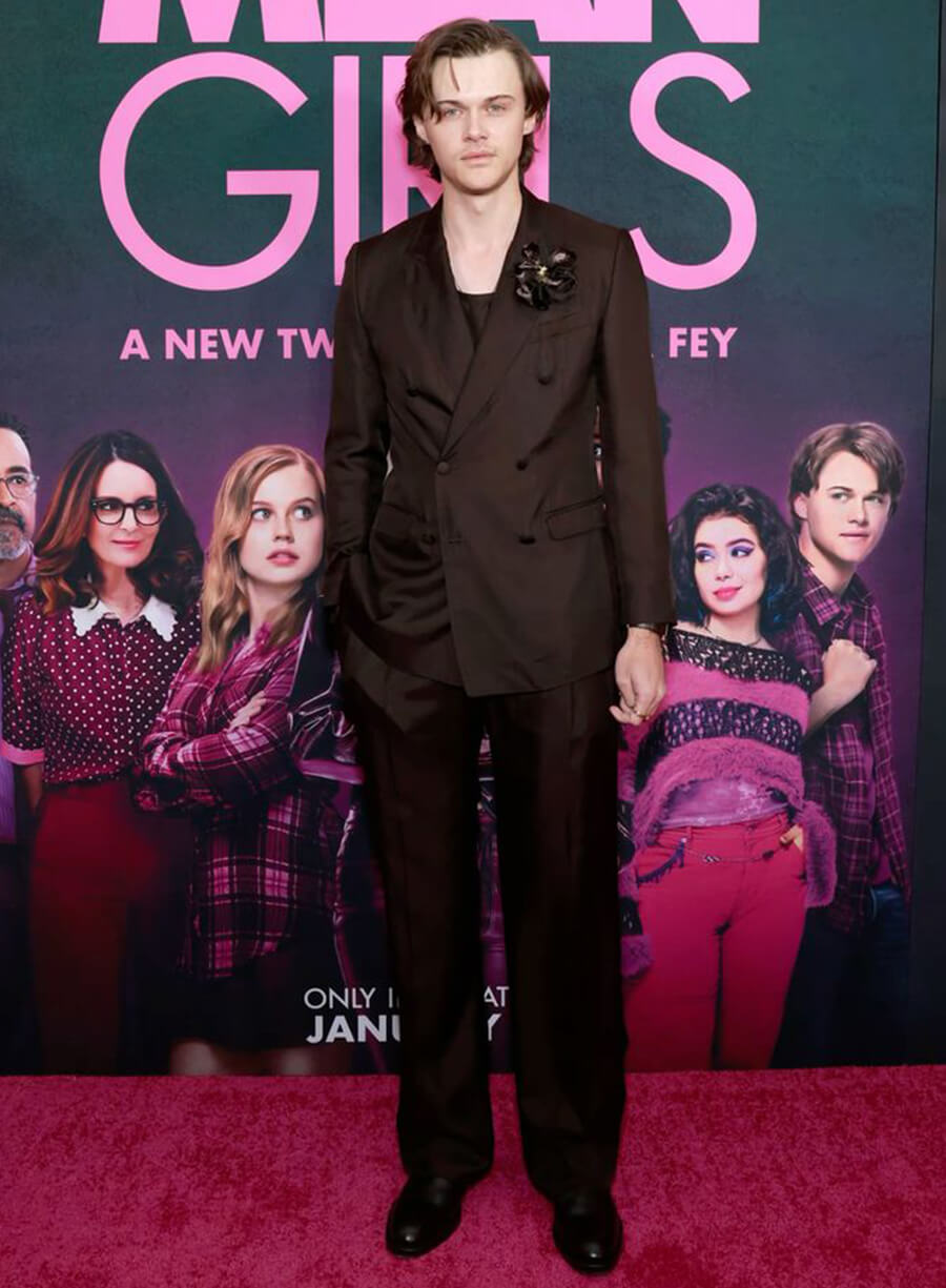 Harpoon Christopher Briney Inspired Black Suiting Fabric Leather Jacket - Mean Girls 2024 Premiere Style