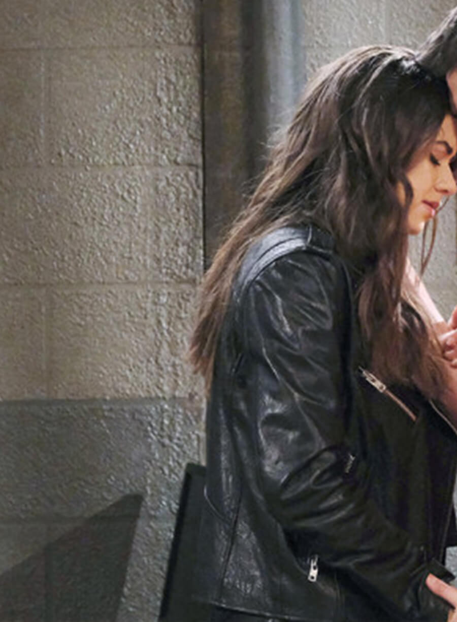 Harpoon Ciara Brady Inspired Black Biker Jacket - Days of Our Lives Style