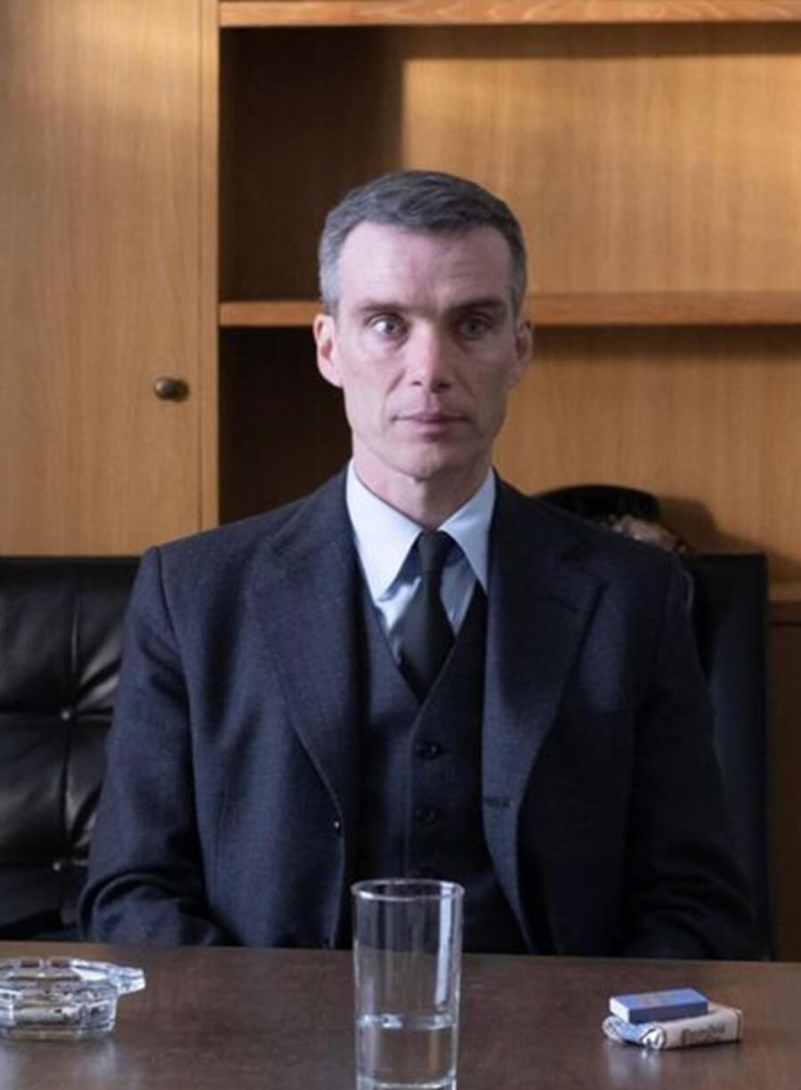 Harpoon Cillian Murphy Inspired Black Leather Jacket - Oppenheimer Style