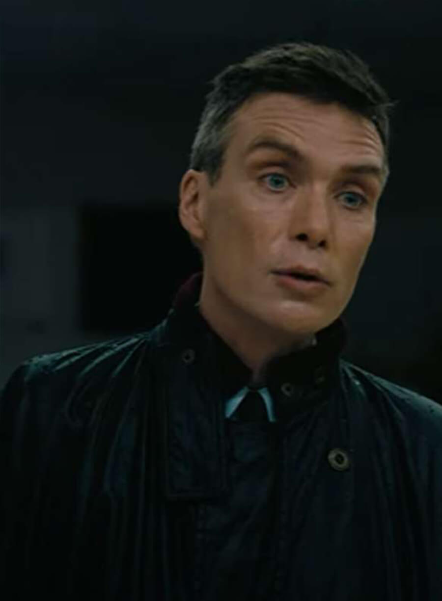 Harpoon Cillian Murphy Inspired Black Leather Jacket - Oppenheimer Style