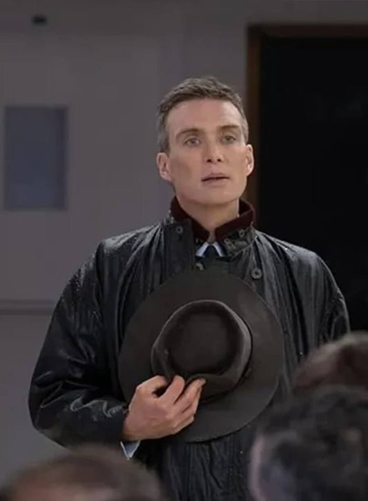 Harpoon Cillian Murphy Inspired Black Leather Jacket - Oppenheimer Style