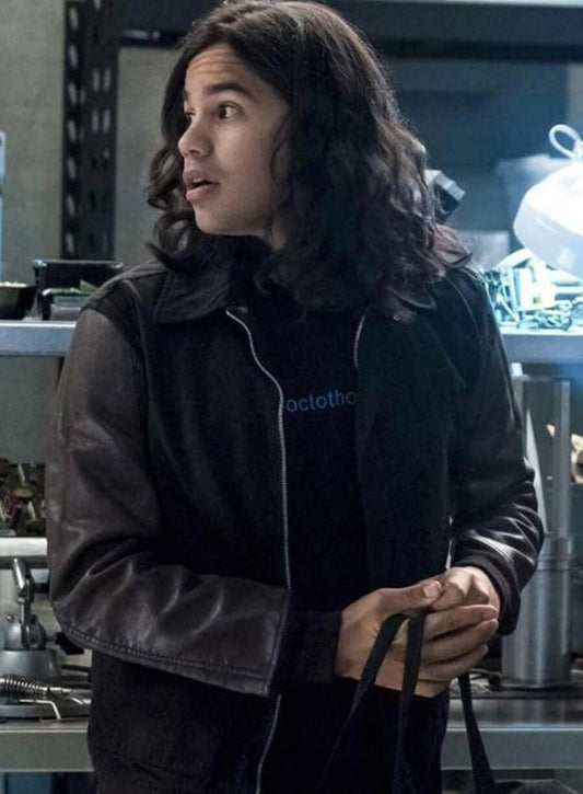 Harpoon Cisco Ramon Inspired Black And Brown Bomber Jacket - The Flash 2025 Style