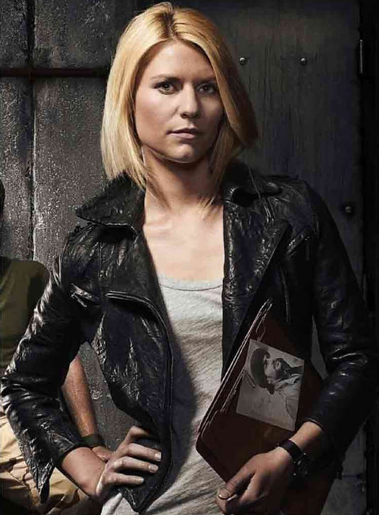 Harpoon Carrie Mathison Inspired Black Leather Jacket - Homeland Tv Series Style