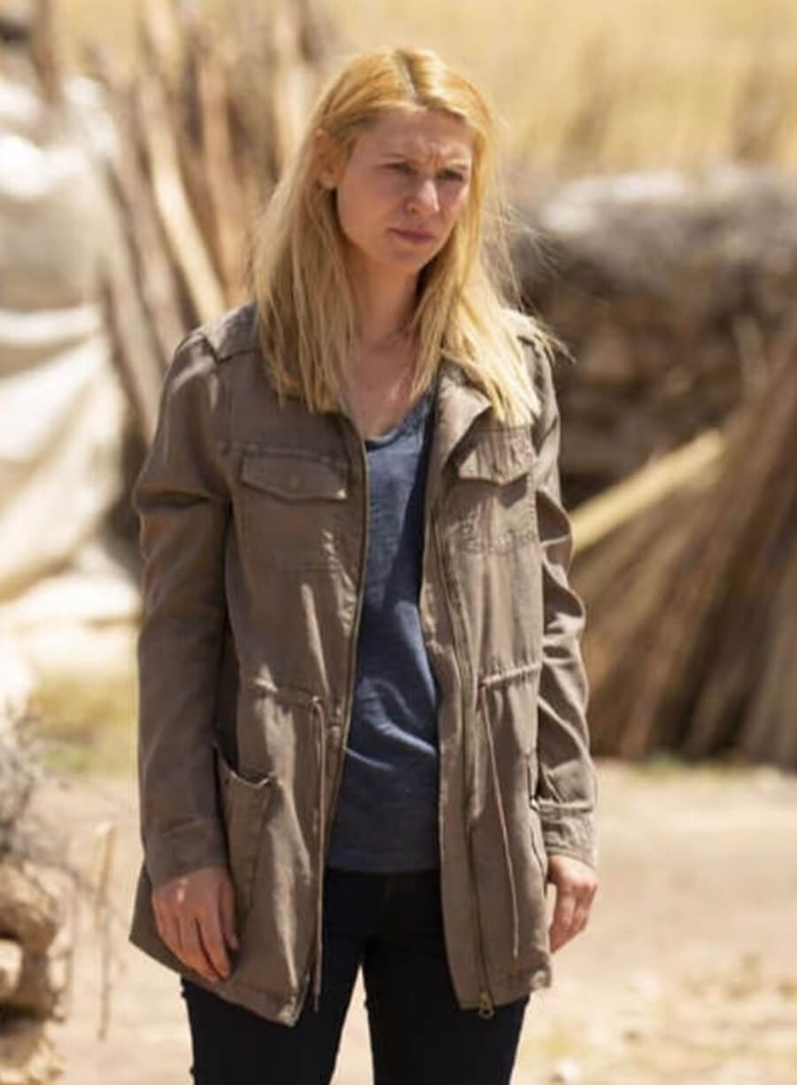 Harpoon Carrie Mathison Inspired Grey Cotton Jacket - Homeland Tv Series Style
