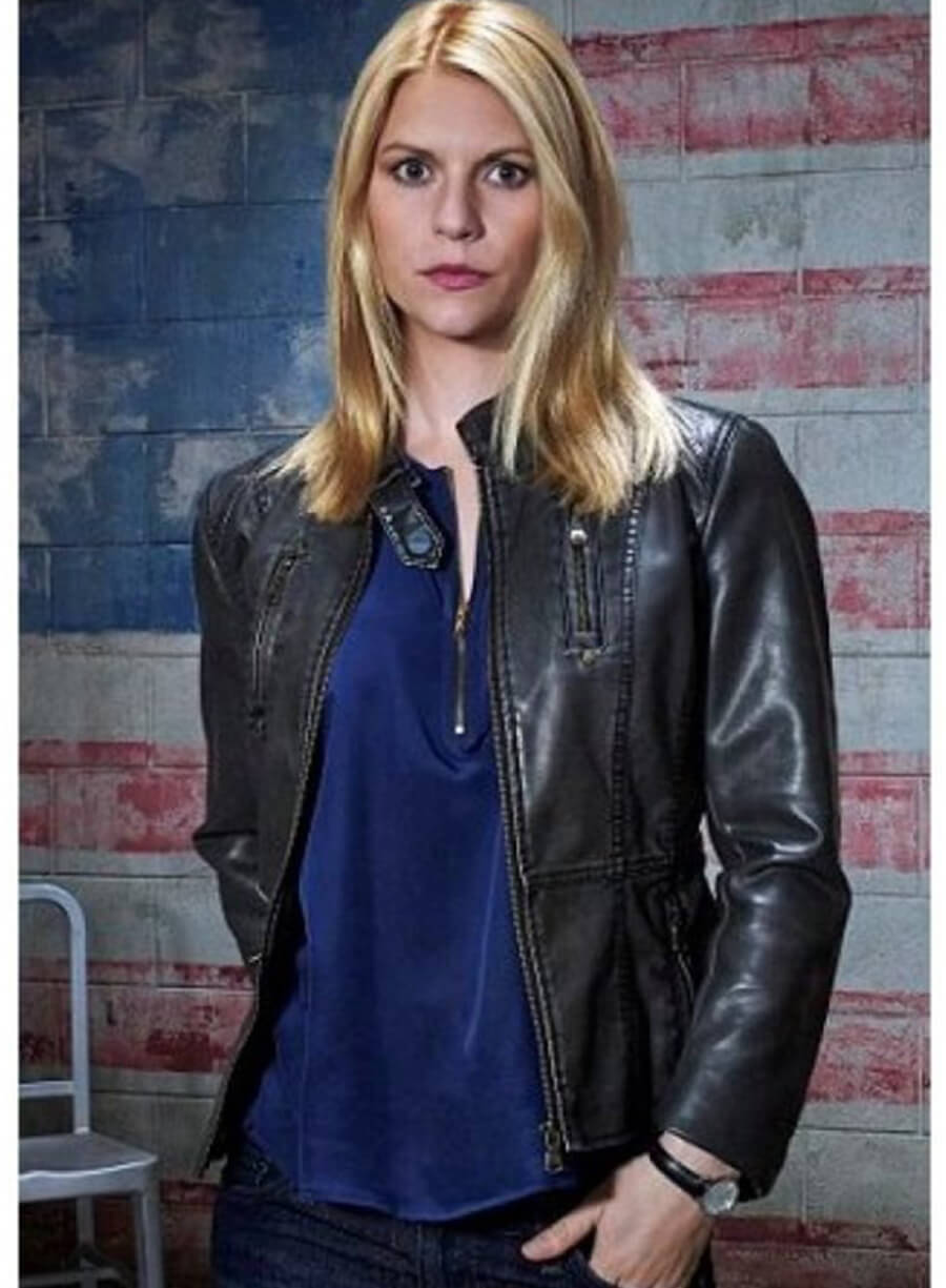 Harpoon Carrie Mathison Inspired Black Leather Jacket - Homeland S08 Style