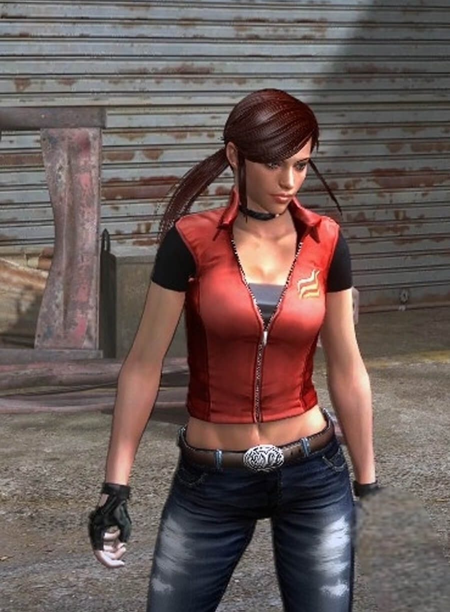 Harpoon Claire Redfield Inspired Red Leather Jacket - Resident Evil Code Veronica Style