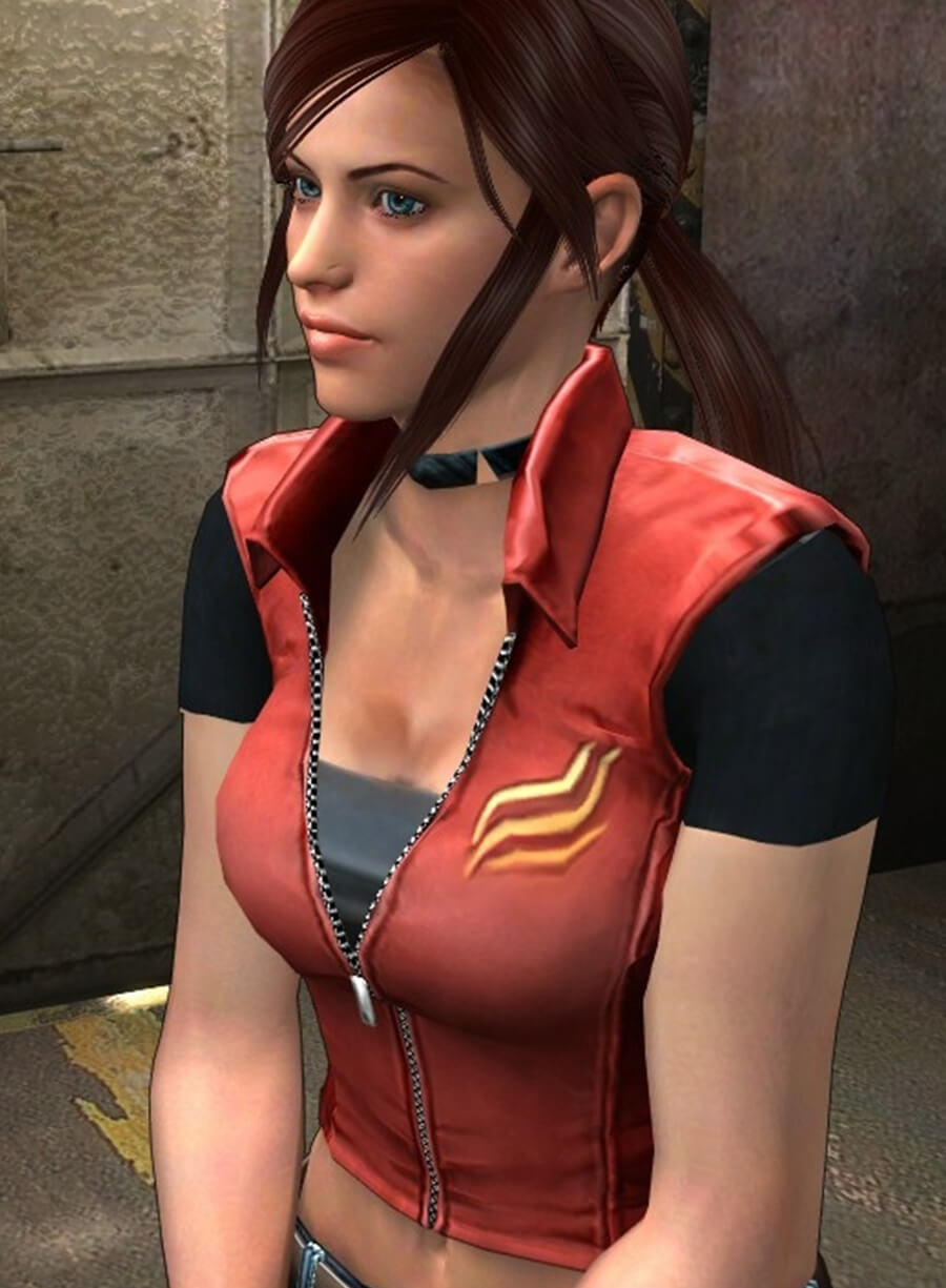 Harpoon Claire Redfield Inspired Red Leather Jacket - Resident Evil Code Veronica Style
