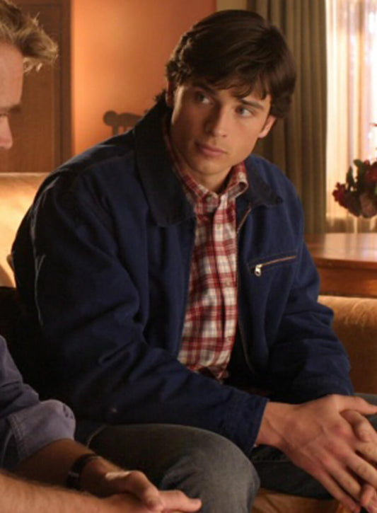 Harpoon Clark Kent Inspired Blue Cotton Fabric Cotton Jacket - Smallville Style