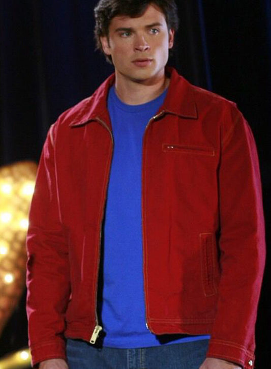 Harpoon Clark Kent Inspired Red Cotton Fabric Cotton Jacket - Smallville Style