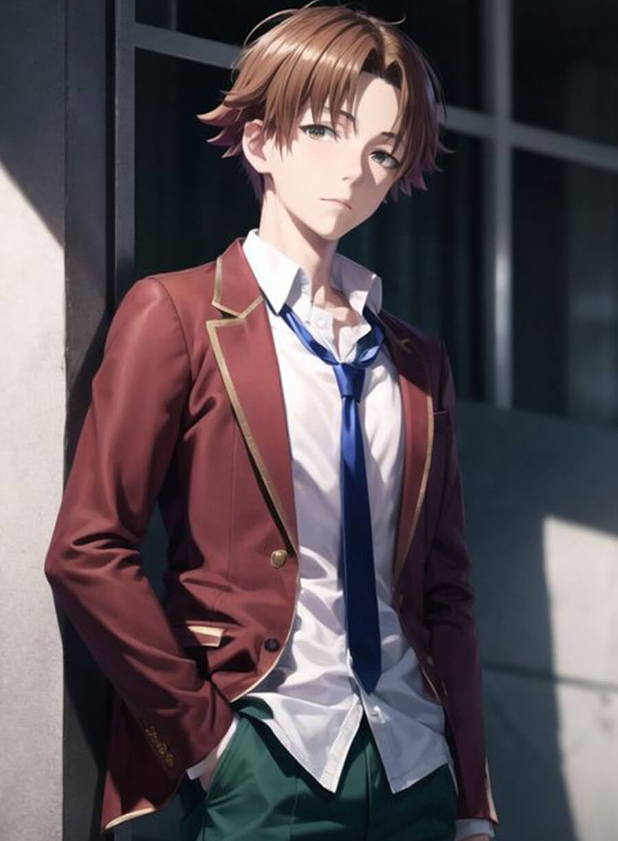 Harpoon Kiyotaka Ayanokoji Inspired Maroon Suiting fabric Leather Jacket - Classroom of the Elite Style