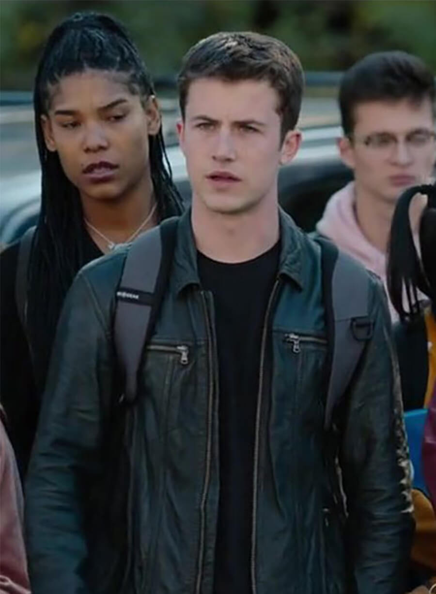 Harpoon Clay Jensen Inspired Black Leather Jacket - 13 Reasons Why Style