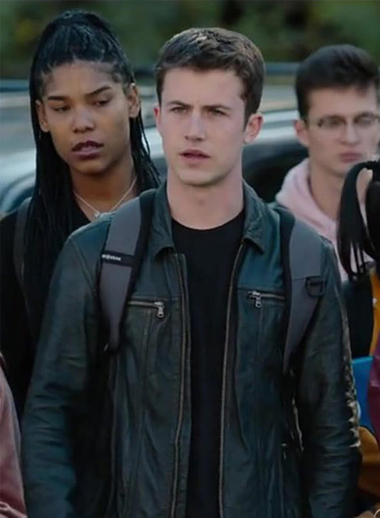 Harpoon Clay Jensen Inspired Black Leather Jacket - 13 Reasons Why Style