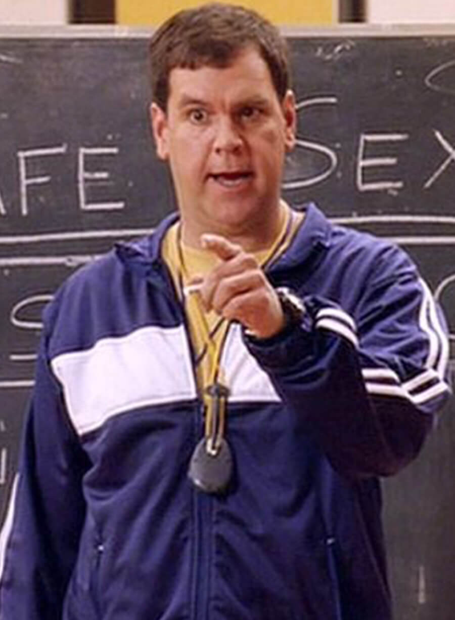 Harpoon Coach Carr Inspired Blue Fleece Leather Jacket - Mean Girls 2024 Style