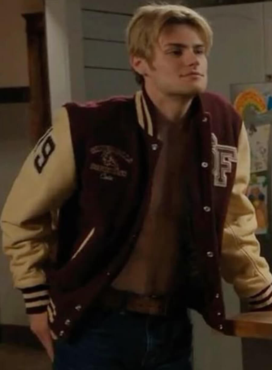 Harpoon Cole Walter Inspired Maroon Wool Varsity Jacket - My Life with the Walter Boys Style