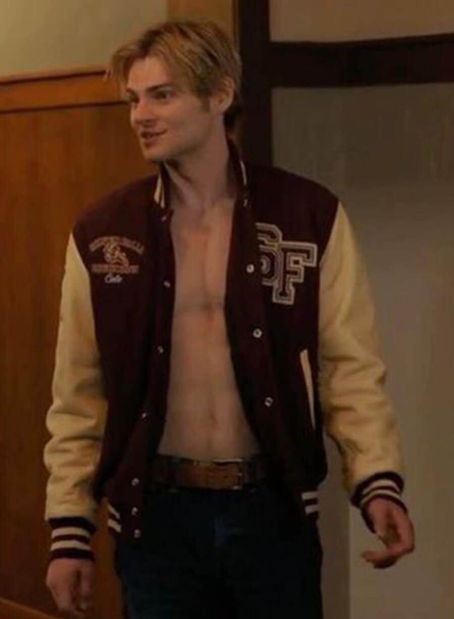 Harpoon Cole Walter Inspired Maroon Wool Varsity Jacket - My Life with the Walter Boys Style