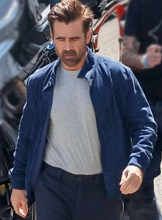 Harpoon David Inspired Blue Leather Jacket - A Big Bold Beautiful Journey 2025 Style