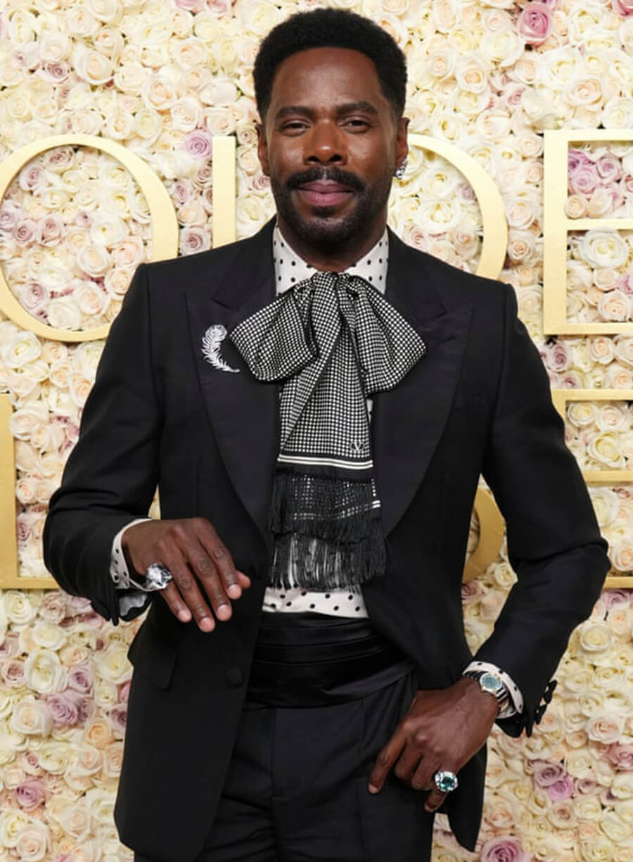 Harpoon Colman Domingo Inspired Black Leather Jacket - Golden Globes Red Carpet 2025 Style