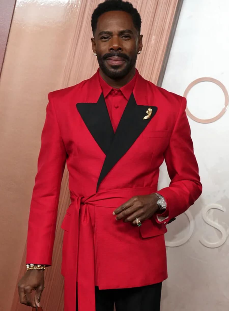 Harpoon Colman Domingo Inspired Red Leather Jacket - Oscars Red Carpet 2025 Style
